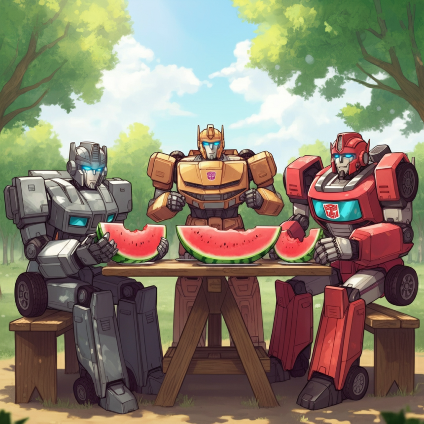 Fixit Transformers Eating Watermelon – The Epic Combo You Didn't Know You Needed